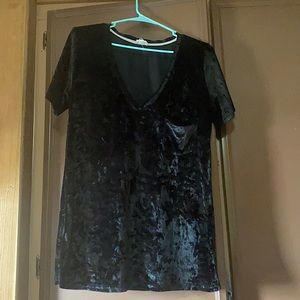 Black crushed velvet shirt.